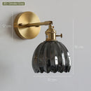 Axyaa Retro Floral Glass Wall Lamp: Modern Nordic LED Sconce for Bedroom, Study & Mirror