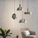 Axyaa Wrought Iron Pendant Light Chandelier - Modern Silver Industrial Style