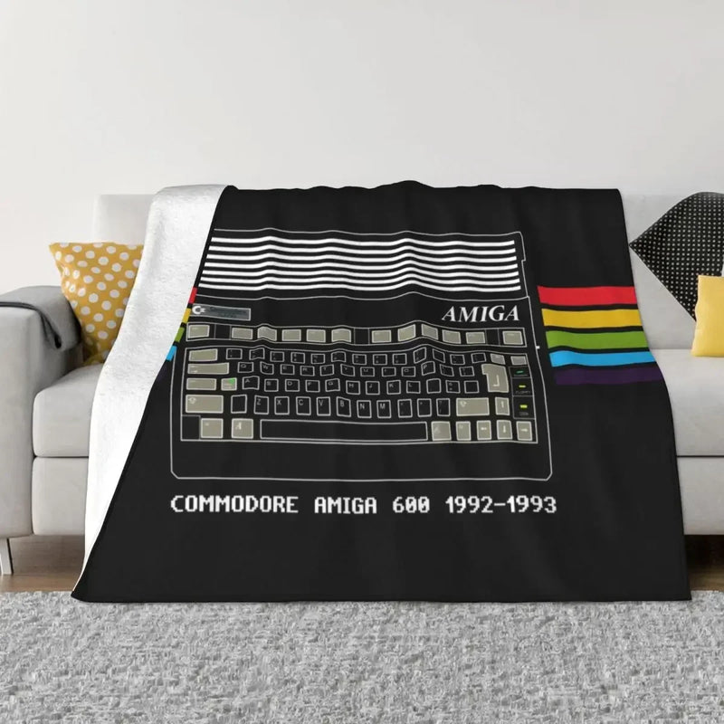 Axyaa Ultra-Soft Fleece Amiga Throw Blanket - C64 Logo - Bedroom, Car, Sofa, Quilt