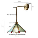 Axyaa Tiffany Yellow Glass Wall Sconce LED Light Fixture Copper Pull Chain