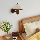 Axyaa Wood LED Wall Lamp Switch White Acrylic Shade Living Room Bathroom Mirror Light