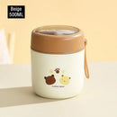 Axyaa Stainless Steel Thermal Lunch Box with Spoon - Double Layer Bento Box