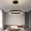 Axyaa Modern LED Round Chandelier Dimmable Glossy Lighting Fixtures