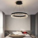 Axyaa LED Glossy Round Chandelier Dimmable Ceiling Light for Modern Nordic Living Room