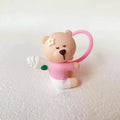 Axyaa Bear Silicone Straw Covers for 7-8mm Cups Cute Cartoon Cap