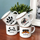 Axyaa Cartoon Panda Dog Enamel Coffee Mug Custom Name Kids Birthday Gift