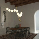 Axyaa Glass Ball Chandelier Pendant Light Nordic Luxury Ceiling Lamp