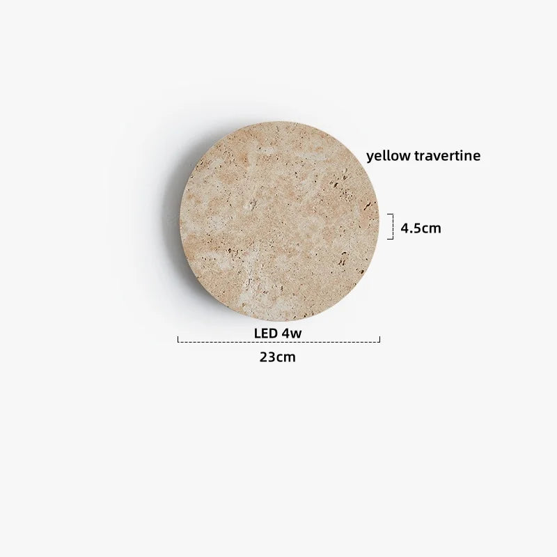 Axyaa Wabi Sabi LED Wall Sconce Yellow Travertine Stone Bedroom Lamp