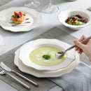 Axyaa Golden Rim White Porcelain Tableware Set for 4/8, 32-Piece Dinnerware Collection