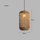 Axyaa Bamboo Rattan Chandelier Pendant Lights LED