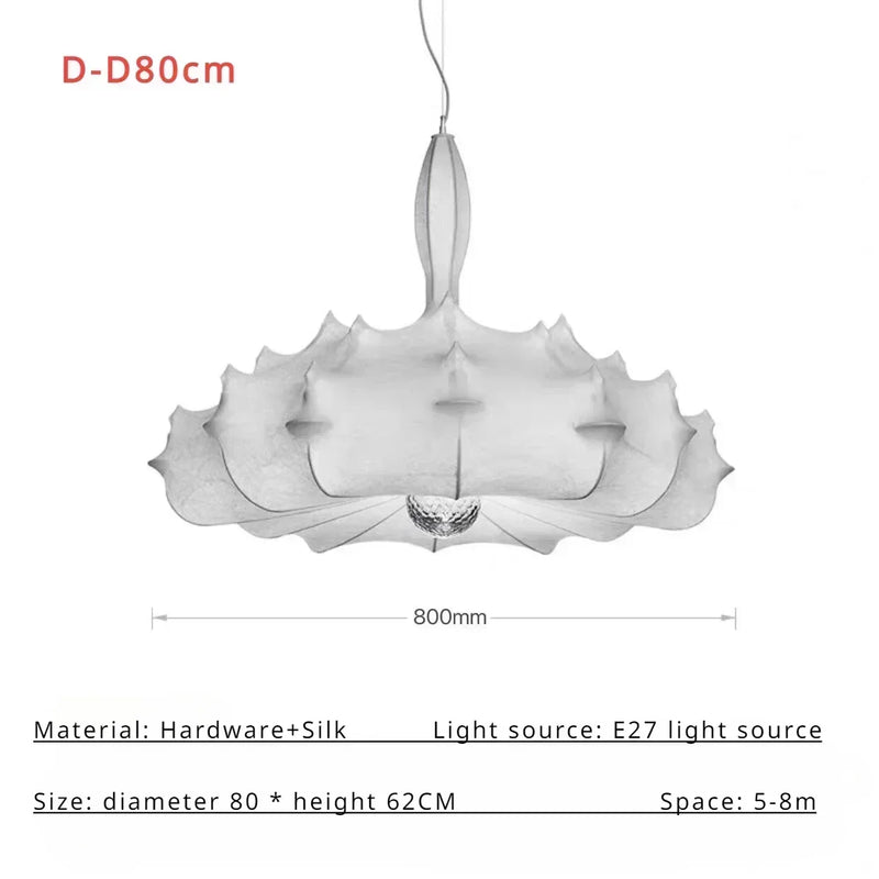 Axyaa Wabi Sabi Silk Pendant Lights: Modern Home Decor Chandelier