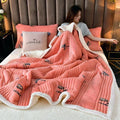 Axyaa Warmth Blanket: Soft Thicken Lamb's Wool Velvet Sofa Throw