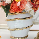 Axyaa Golden Electric Ceramic Vase Decorative Flower Arrangement Ornament