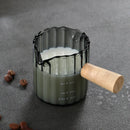 Axyaa Glass Espresso Milk Pitcher with Wood Handle