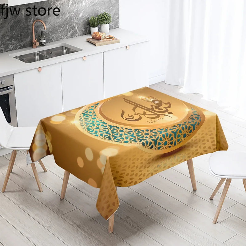 Axyaa Ramadan Mosque Tablecloth - Waterproof & Stain Resistant