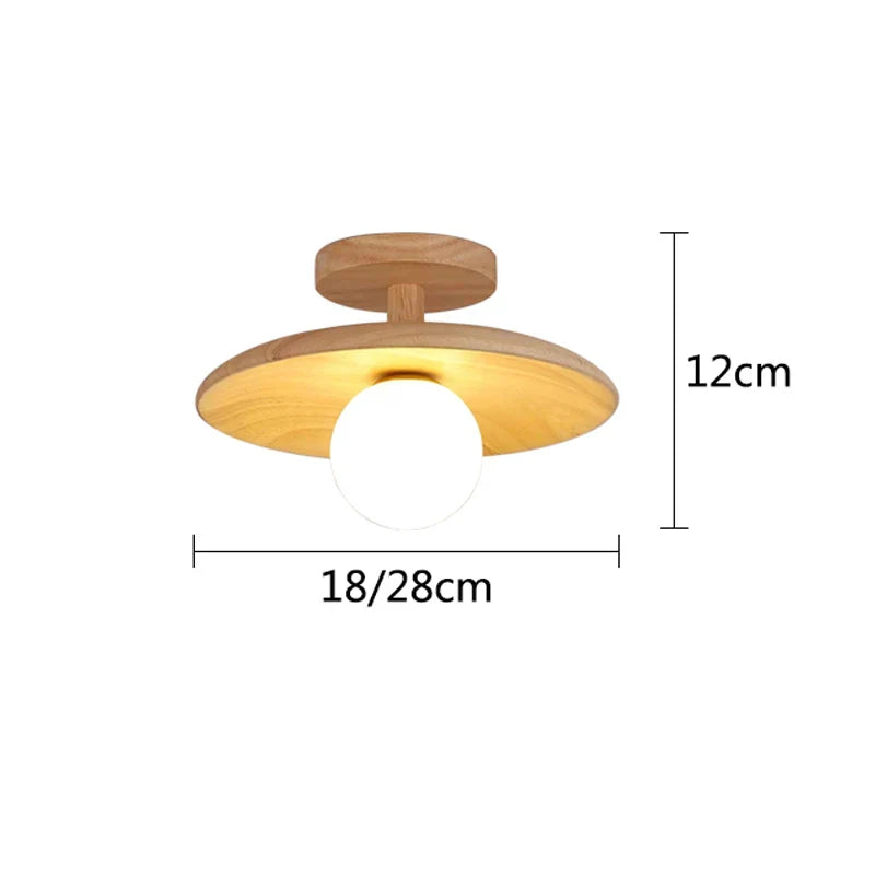 Axya Wood Ceiling Light: Nordic LED Lighting for Corridor, Aisle, Balcony