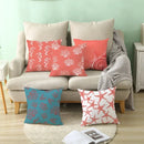 Axyaa Starfish Stripe Print Cushion Cover | Pink Coral Orange Home Decor Pillow Cover