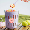 Axyaa Double-Layer Oat Container with Fork - Reusable Leak Proof Salad Cup