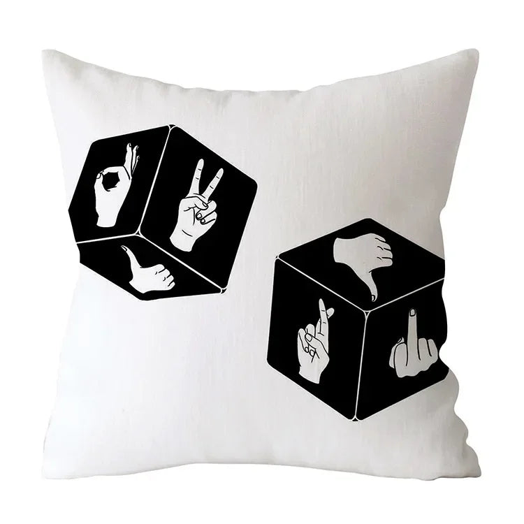 Axyaa Art Pattern Throw Pillow Case for Home Sofa Seat Room Decor