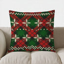 Axyaa Christmas Plaid & Leaf Pattern Pillow Cover for Sofa, Bedroom, Car - Home Decor