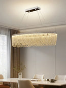 Axyaa Tassel Chandelier LED Light Silver Round Fixture for Dining Living Bedroom