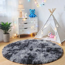 Axyaa Tie-Dye Round Plush Area Rug - Soft Fluffy Shaggy Mat for Trendy Home Decor