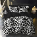 Axyaa Black Leopard Print 3D Soft Brushed Bedding Set for Bedrooms