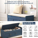 Axyaa Shoe Storage Bench with Cushioned Seat, Wooden Entryway Shoe Cabinet