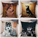 Axyaa Siberian Husky Pet Sofa Cushion Cover - Cute Dog Print Pillowcase