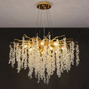 Axyaa Modern Luxury Crystal Chandelier LED Pendant Lamp for Home Decor