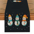 Axyaa Christmas Snowmen Snowflakes Table Runner for Kitchen and Holiday Party