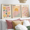 Boho Abstract Butterfly Flower Gallery Wall Art Canvas Print - Axyaa
