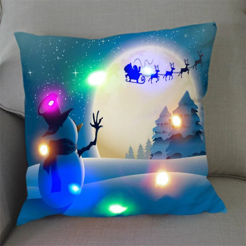 Axyaa Santa Claus LED Light Pillowcase 45X45cm