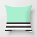 Light Blue Green Mint Geometric Print Boho Pillowcase Set by Axyaa