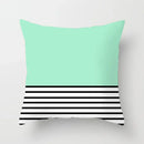 Light Blue Green Mint Geometric Print Boho Pillowcase Set by Axyaa