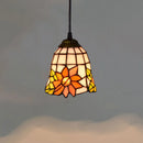 Mosaic Pendant Light with Stained Glass Shade in Colorful Mediterranean Style by Axyaa