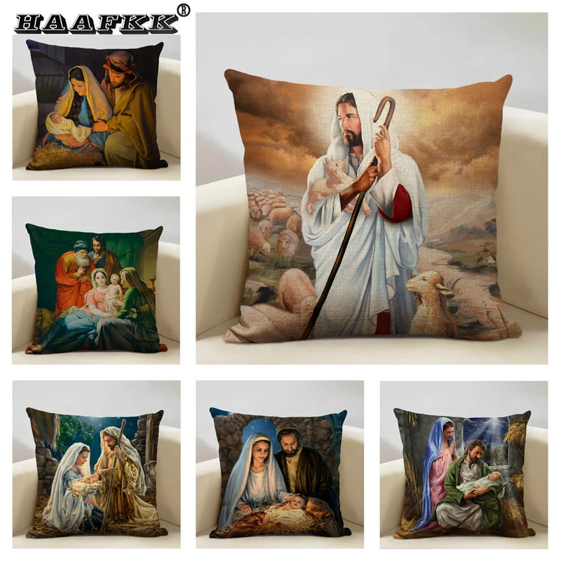 Jesus Decor Pillow Cover 45x45cm Home Sofa Art Decor Gift Axyaa
