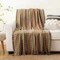 Axyaa Boho Knit Throw Blanket with Tassels - Soft Woven Sofa and Bed Plaid