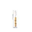Axyaa Bamboo Handle Stainless Steel Cutlery Set - Complete Dinnerware Flatware