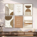 Axyaa Boho Abstract Wall Art Canvas Print Minimalist Living Room Decor
