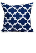 Axyaa Navy Blue Linen Throw Pillow Cover 45x45 Square Sofa Cushion Case