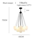Axyaa Nordic Bubble Ball Chandelier Cream Glass Dining Bedroom Lamp