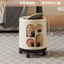 Axyaa Round Kitchen Trash Can with Lid and Wheels, Large Capacity Garbage Bin