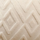 Axyaa Snowflake Velvet Cream White Pillow Cover, Rhombus Pattern for Home Decor