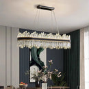 Axyaa Luxury Crystal Chandelier Black Gold LED Modern Home Decoration Dining Room Light