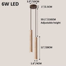 Axyaa Long Tube Wood Pendant Lamp: Japanese-Style Retro Modern Chandelier