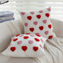Axyaa Heart Embroidery Decorative Pillow Cover - Valentine's Day Cushion Cover