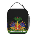 Axyaa Haiti Flag Insulated Lunch Bag: Portable, Waterproof, Thermal Oxford Tote