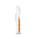 Axyaa Bamboo Handle Stainless Steel Cutlery Set - Complete Dinnerware Flatware