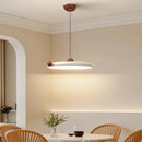 Axyaa Saucer LED Pendant Light: Retro Walnut Decor for Kitchen Island and Living Room